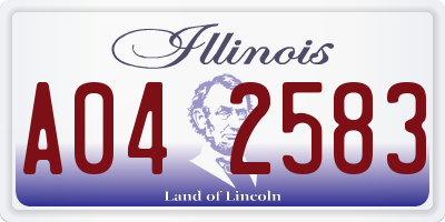 IL license plate A042583