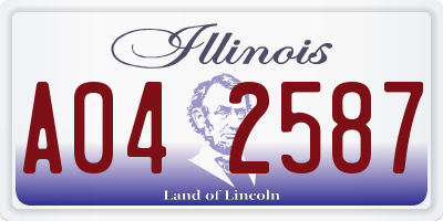 IL license plate A042587