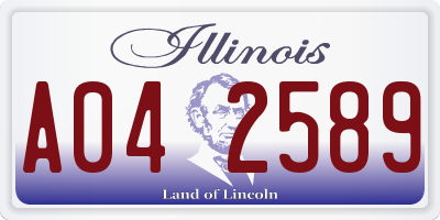 IL license plate A042589