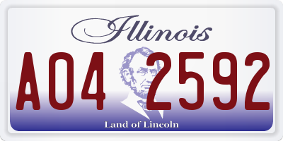 IL license plate A042592