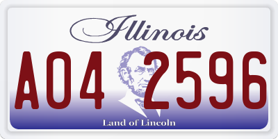IL license plate A042596