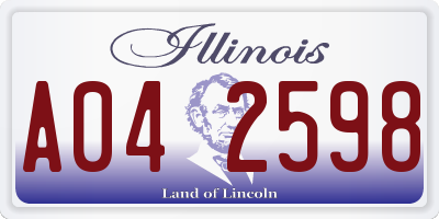 IL license plate A042598