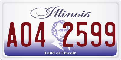 IL license plate A042599