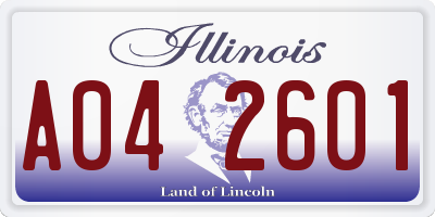 IL license plate A042601