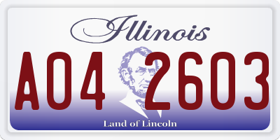 IL license plate A042603