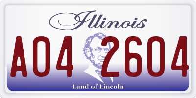 IL license plate A042604
