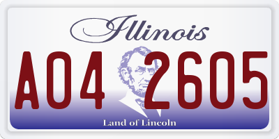 IL license plate A042605