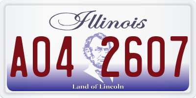 IL license plate A042607