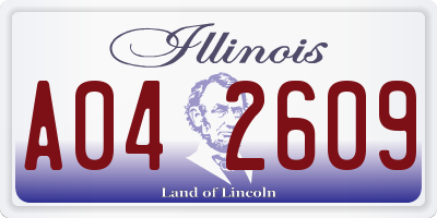 IL license plate A042609