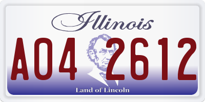 IL license plate A042612