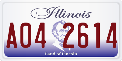 IL license plate A042614