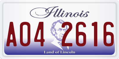 IL license plate A042616