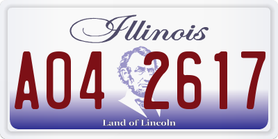 IL license plate A042617