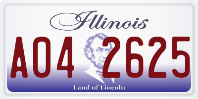 IL license plate A042625