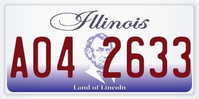 IL license plate A042633