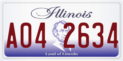 IL license plate A042634