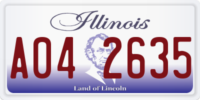 IL license plate A042635