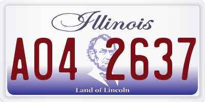 IL license plate A042637