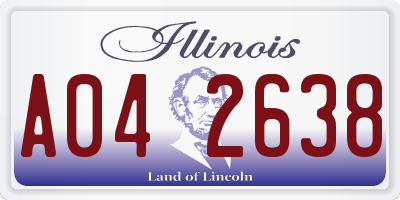 IL license plate A042638