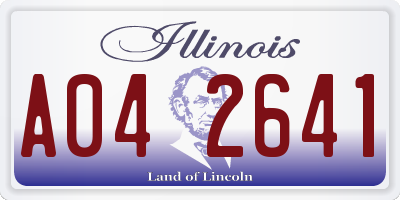 IL license plate A042641