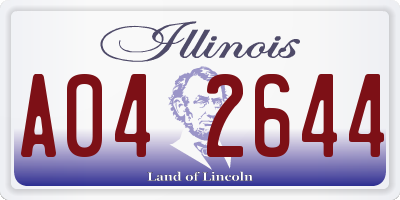 IL license plate A042644