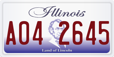 IL license plate A042645