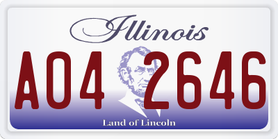 IL license plate A042646