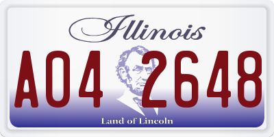 IL license plate A042648