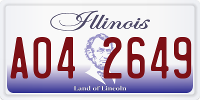IL license plate A042649