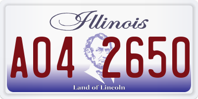IL license plate A042650