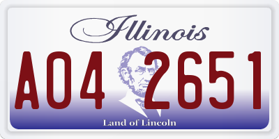 IL license plate A042651