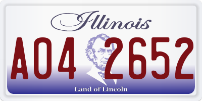 IL license plate A042652