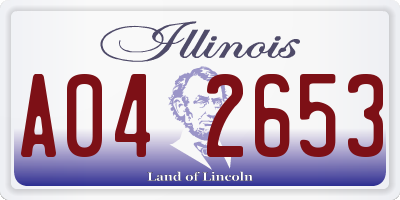 IL license plate A042653
