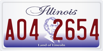 IL license plate A042654