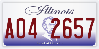 IL license plate A042657