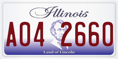 IL license plate A042660