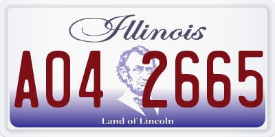 IL license plate A042665