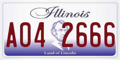 IL license plate A042666