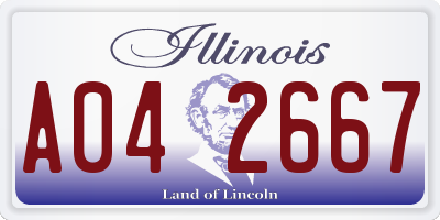 IL license plate A042667
