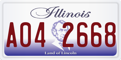 IL license plate A042668
