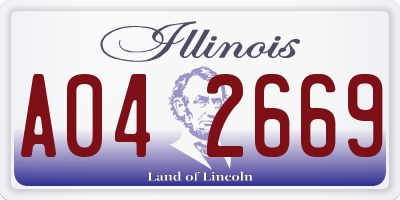 IL license plate A042669