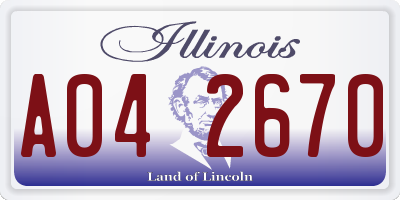 IL license plate A042670