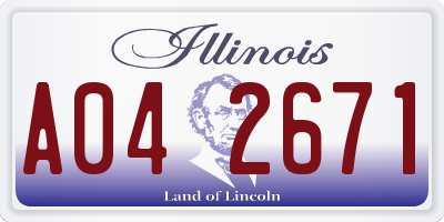 IL license plate A042671