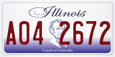 IL license plate A042672