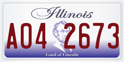 IL license plate A042673
