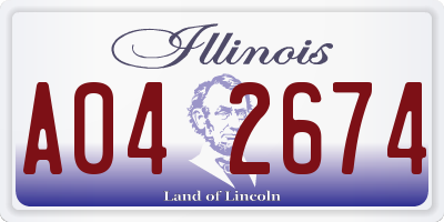 IL license plate A042674