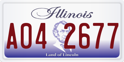 IL license plate A042677