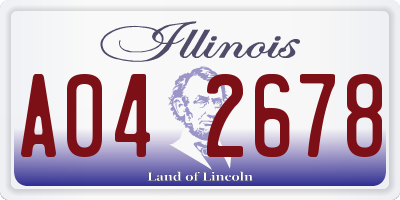 IL license plate A042678