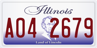 IL license plate A042679