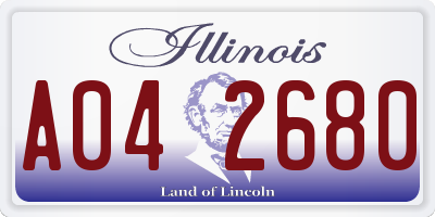 IL license plate A042680